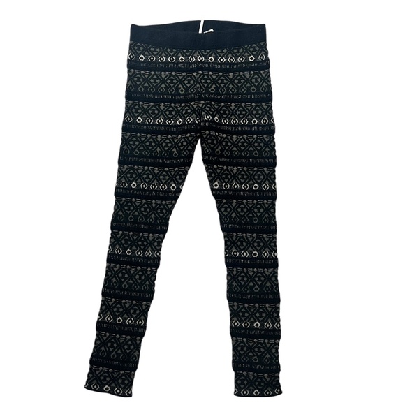 Free People Wool Leggings Geometric Size Medium Thick Warm Cozy - Picture 1 of 4